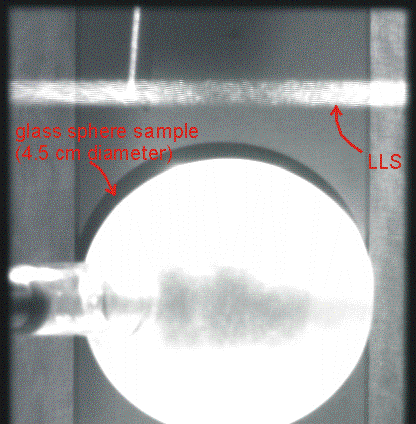 image of sample soon after turning plasma on